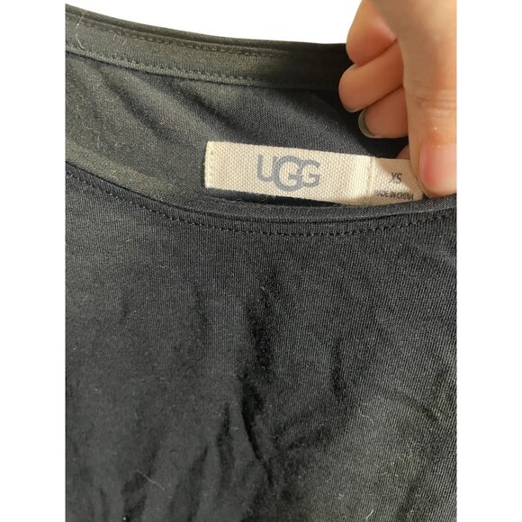 Ugg Womens XS Black Long Sleeve Crewneck Top Soft Comfortable - Picture 3 of 4